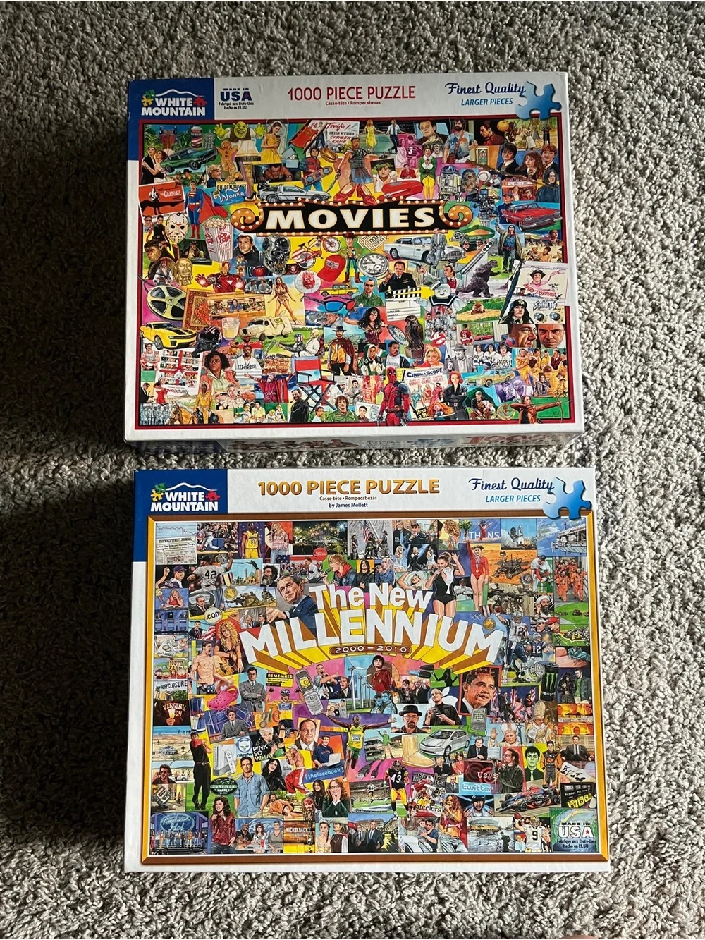 White mountain puzzles lot The movies the new millenium 1,000 pieces set larger